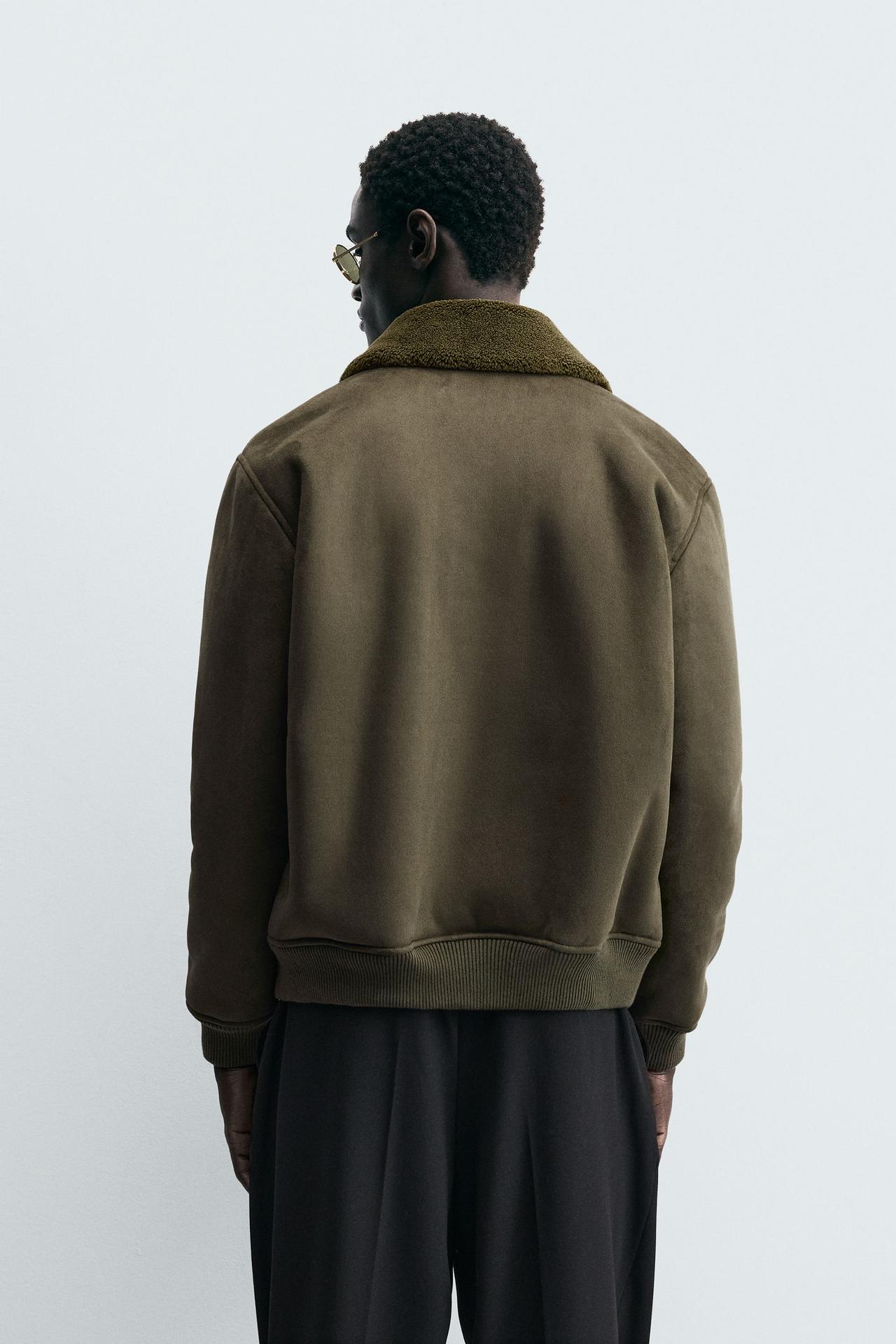 ZARA DOUBLE-FACED FAUX SUEDE JACKET