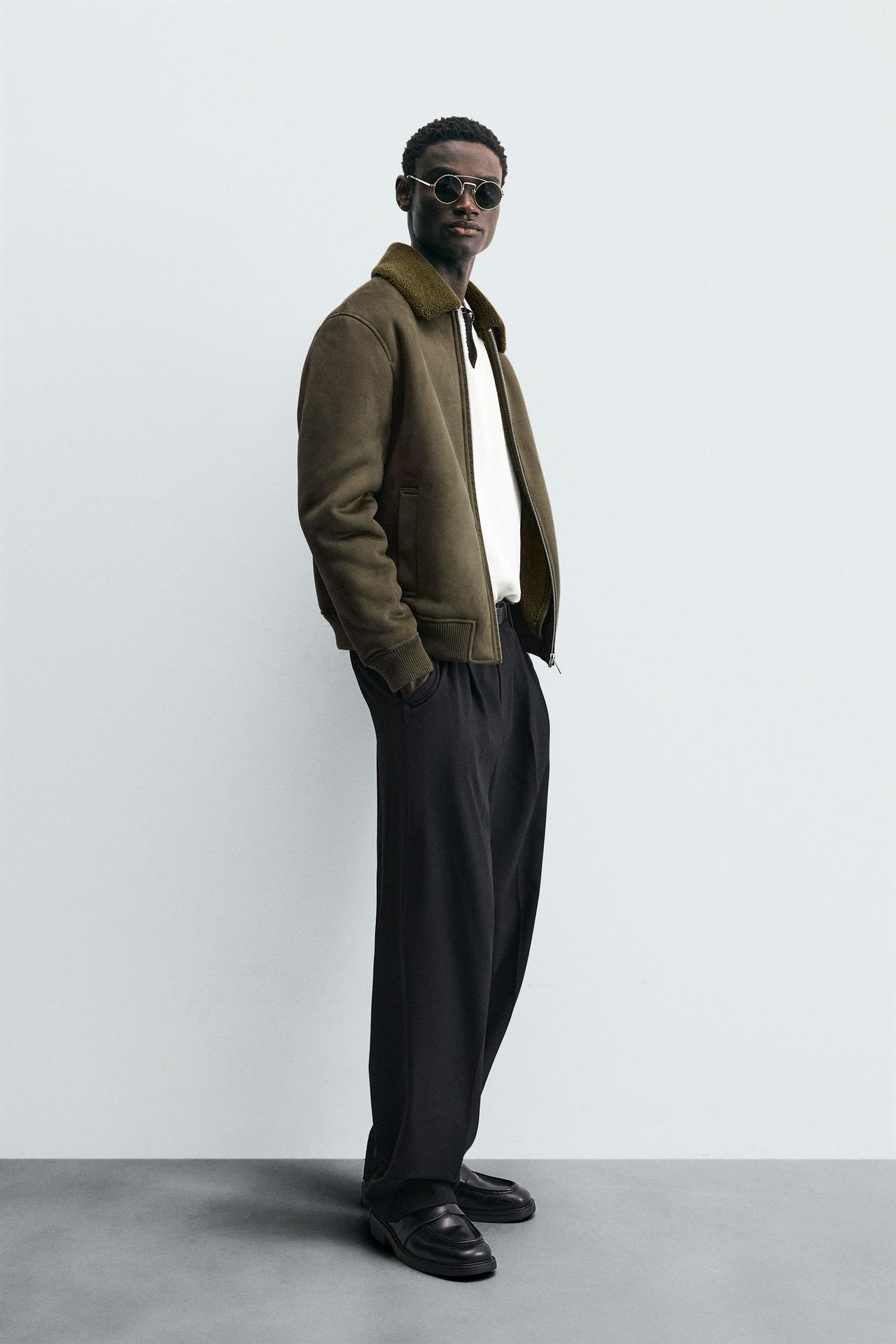 ZARA DOUBLE-FACED FAUX SUEDE JACKET