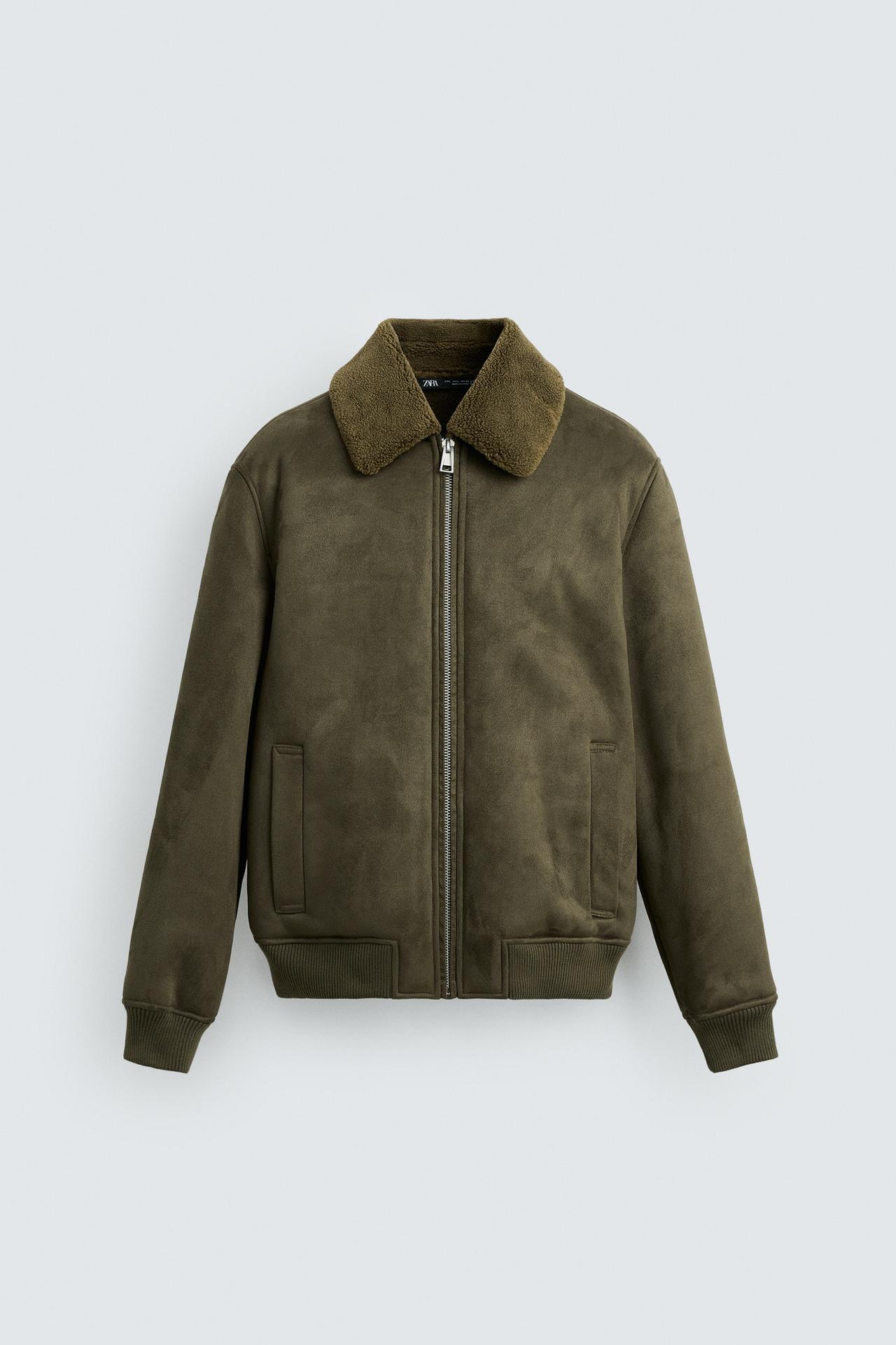 ZARA DOUBLE-FACED FAUX SUEDE JACKET
