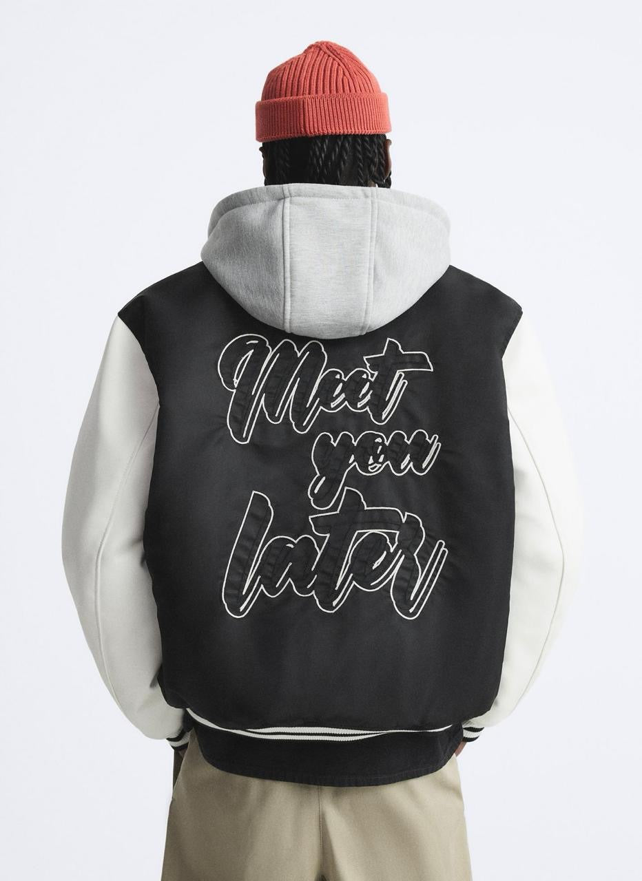 BASEBALL JACKET ZARA BLACK