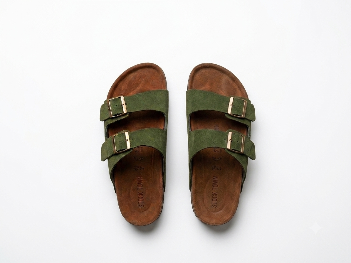 SLIPPER TWO STRAP OLIVE