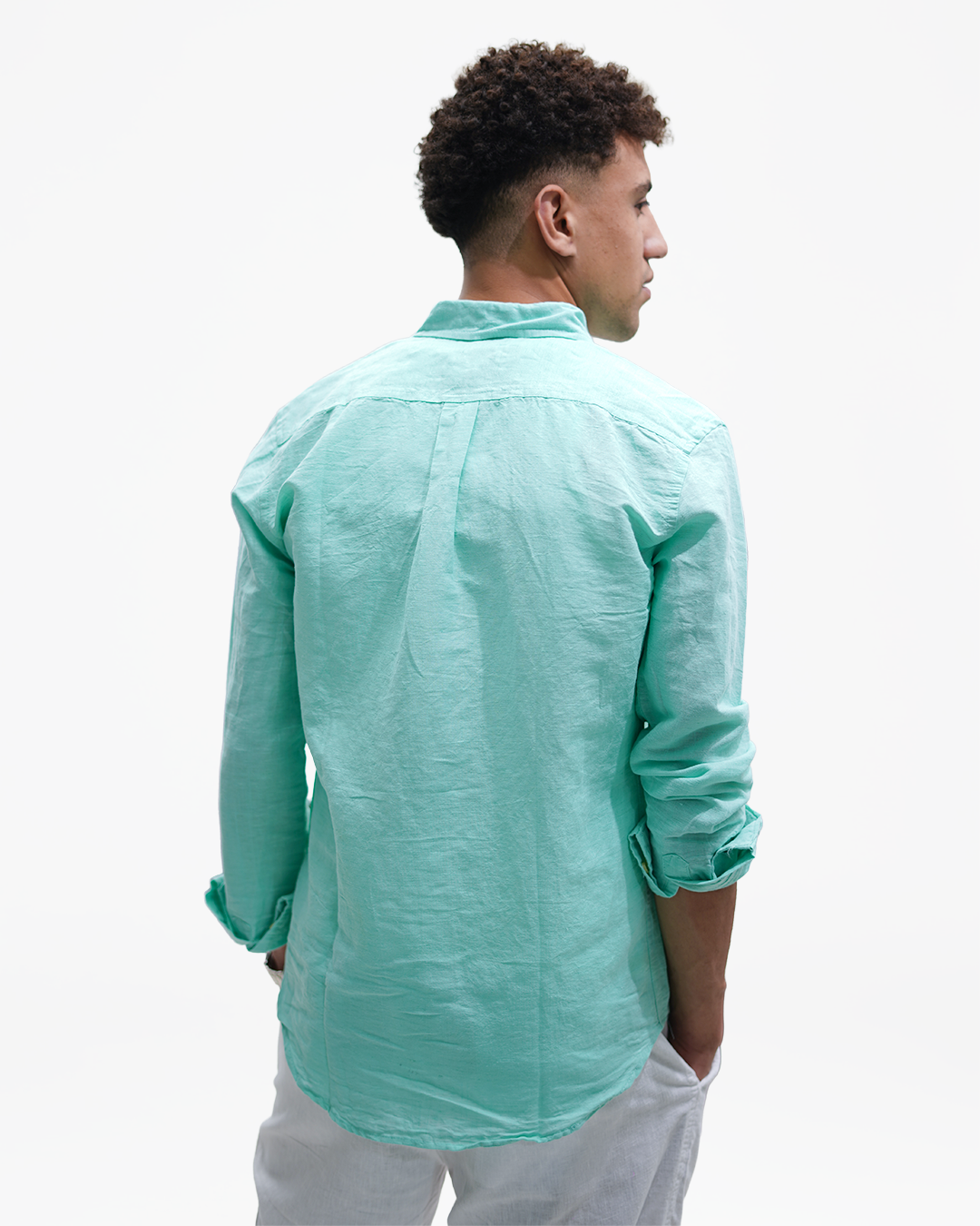 linen baby blue shirt