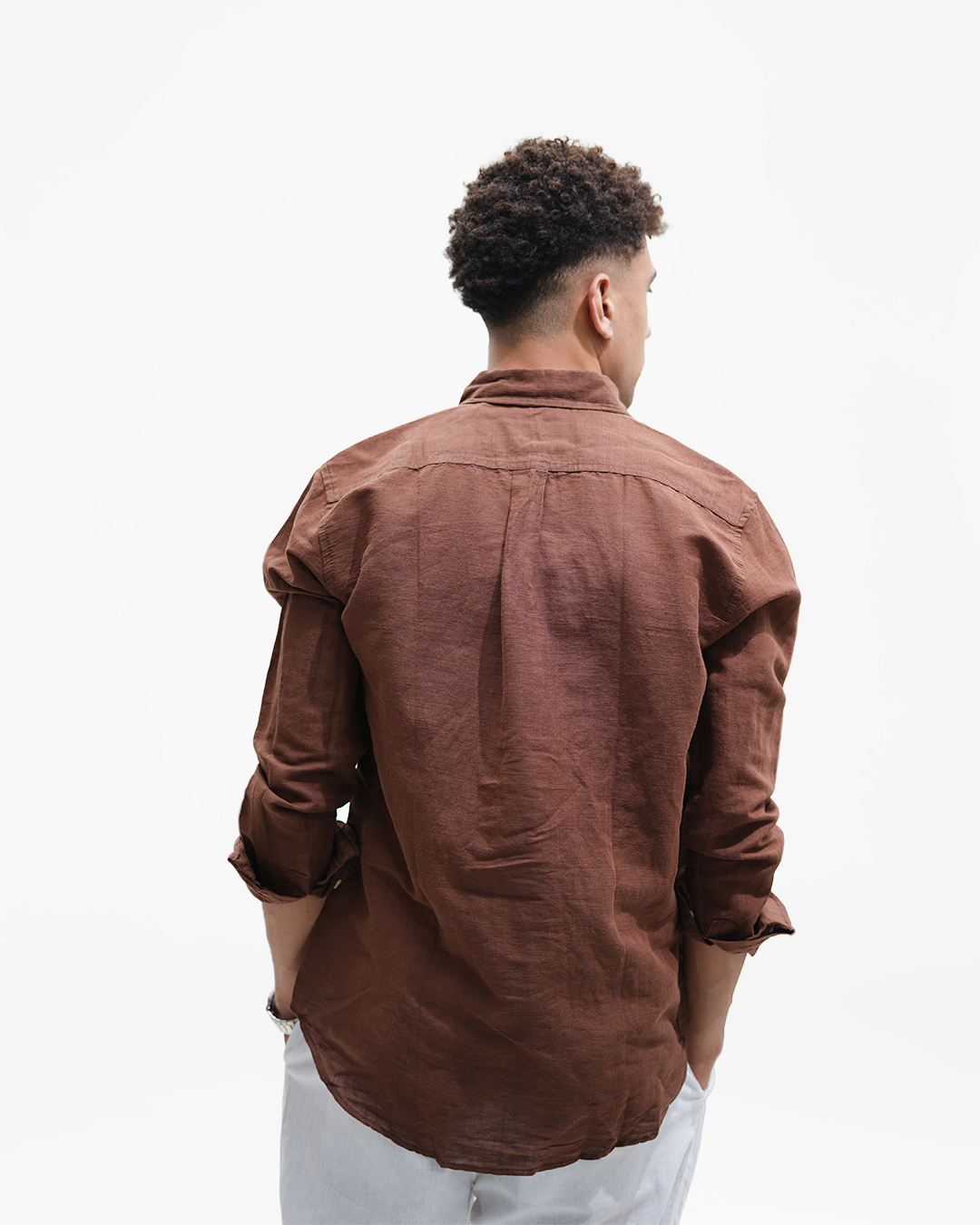linen browen shirt