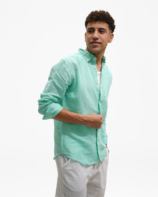 linen baby blue shirt