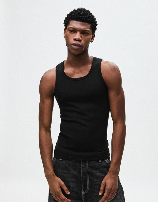 BERSHKA TANK TOP - black