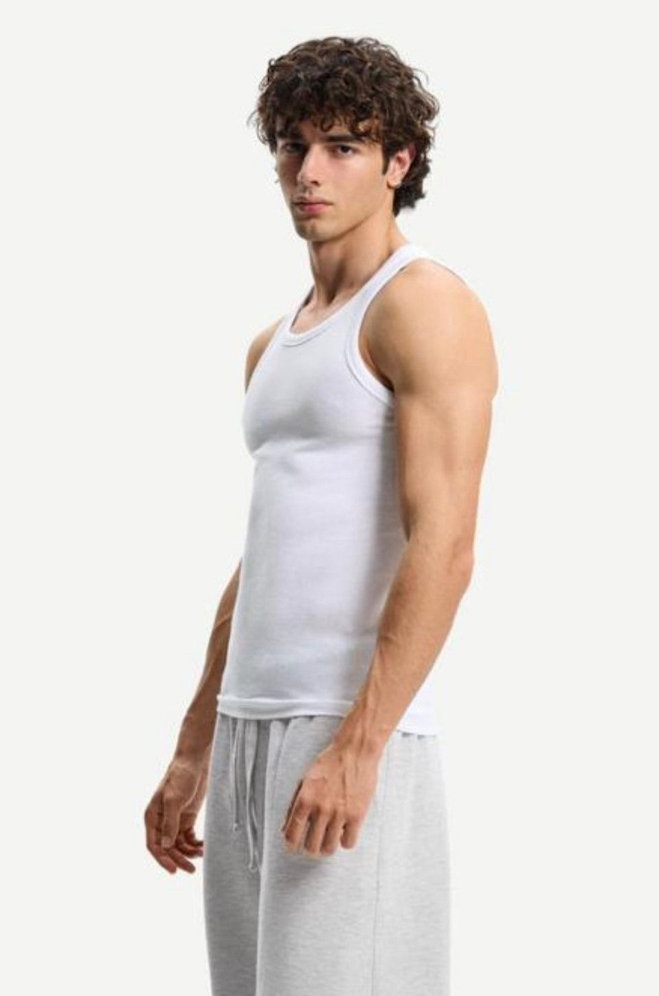 BERSHKA TANK TOP - white