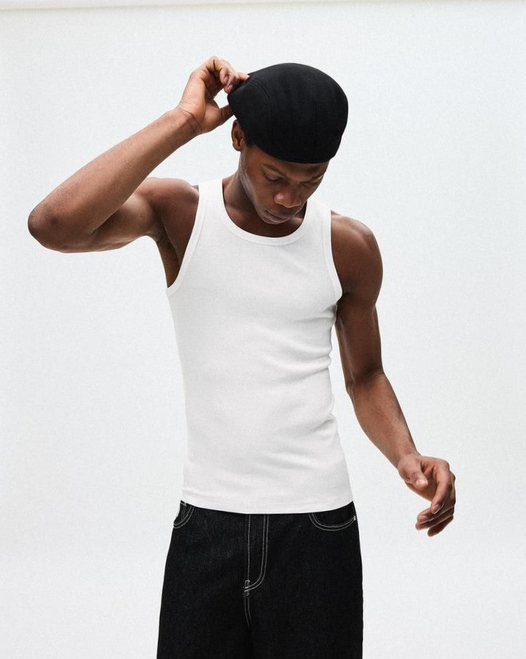 BERSHKA TANK TOP - white