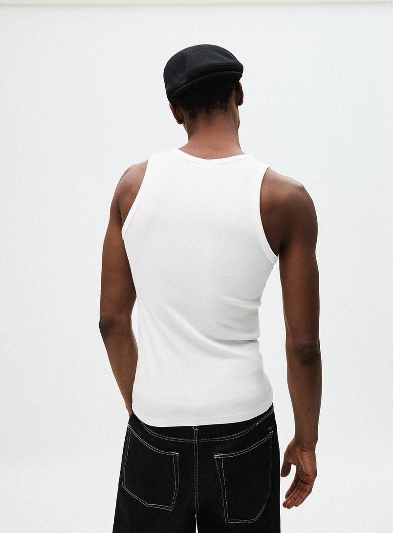 BERSHKA TANK TOP - white