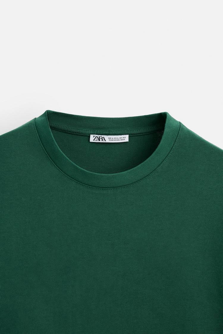 T-Shirt ZARA dark Green