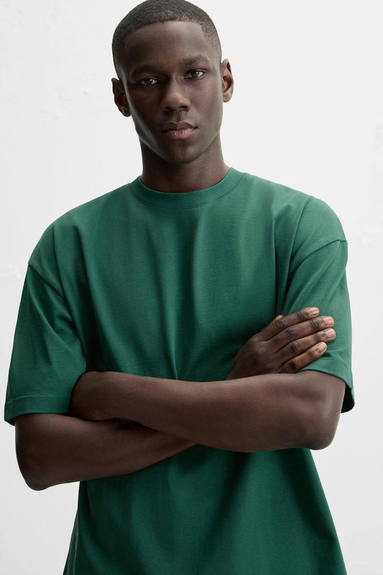 T-Shirt ZARA dark Green